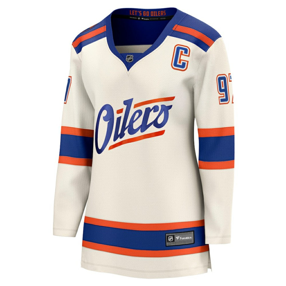 Connor McDavid Edmonton Oilers Fanatics Women's Alternate Breakaway Jersey - Light Beige - NHL 202462159