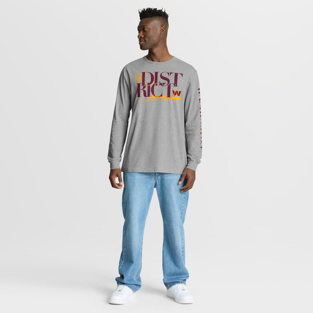 Fanatics Washington Commanders Hometown Sweep Legacy Long Sleeve T-Shirt Heather Gray