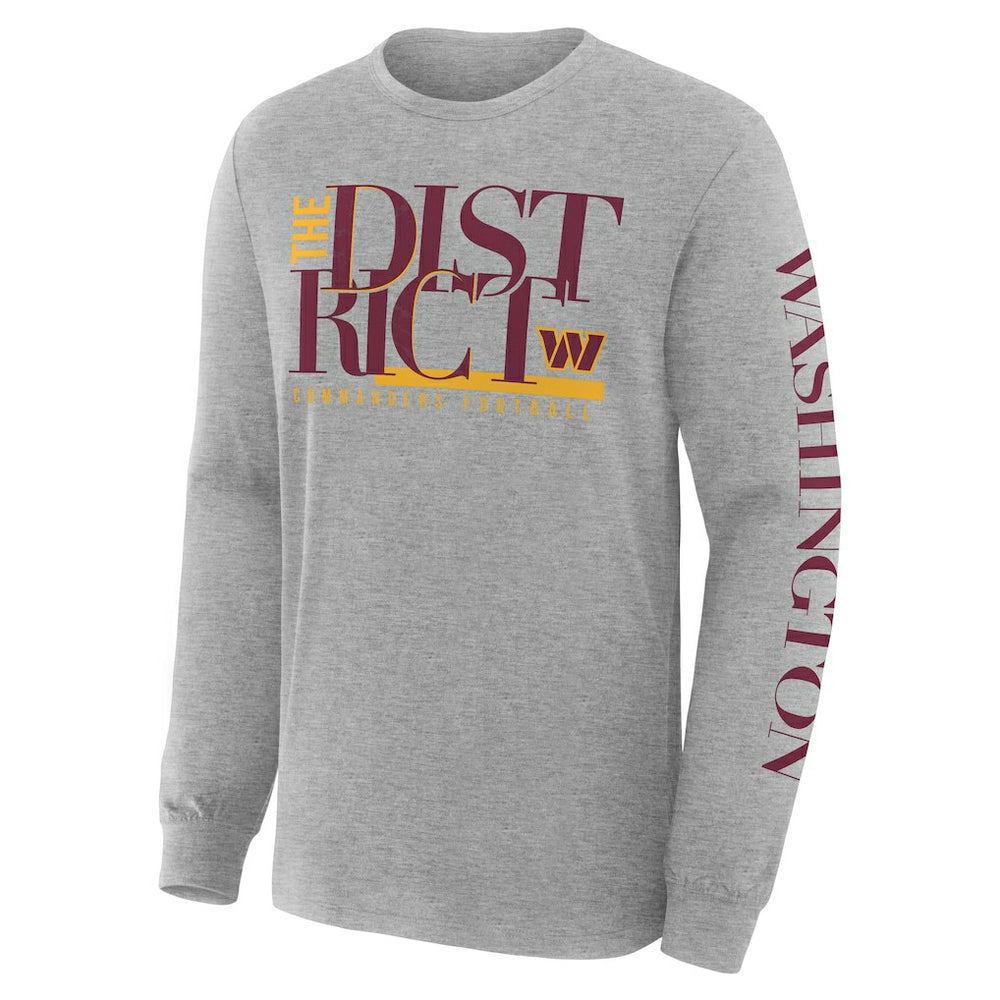 Fanatics Washington Commanders Hometown Sweep Legacy Long Sleeve T-Shirt Heather Gray
