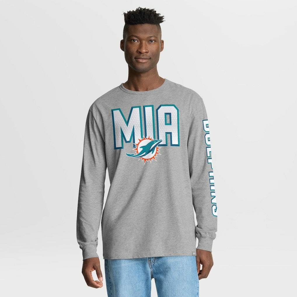 Fanatics Miami Dolphins Hometown Sweep Legacy Long Sleeve T-Shirt Heather Gray