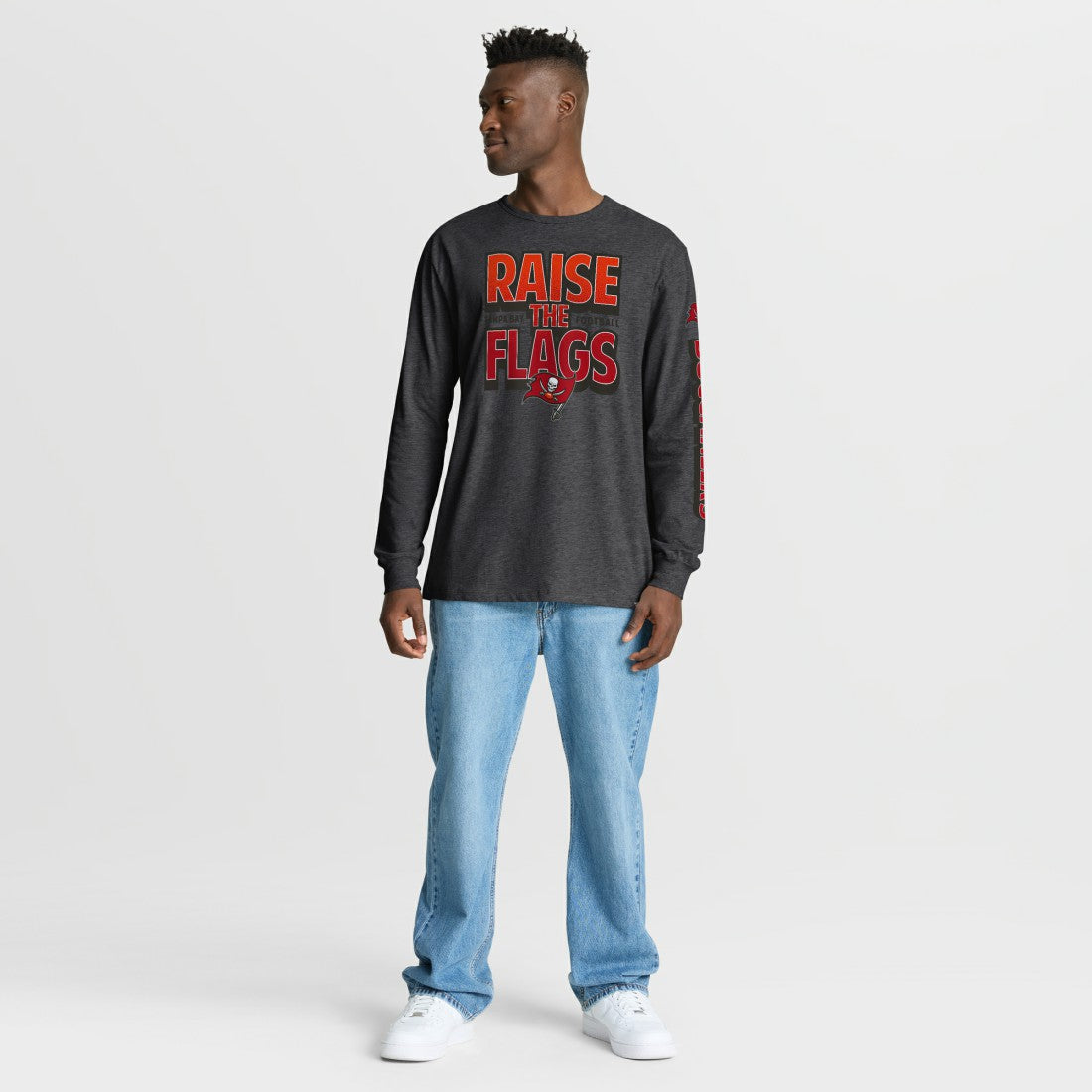 Fanatics Tampa Bay Buccaneers Hometown Sweep Legacy Long Sleeve T-Shirt Heather Charcoal