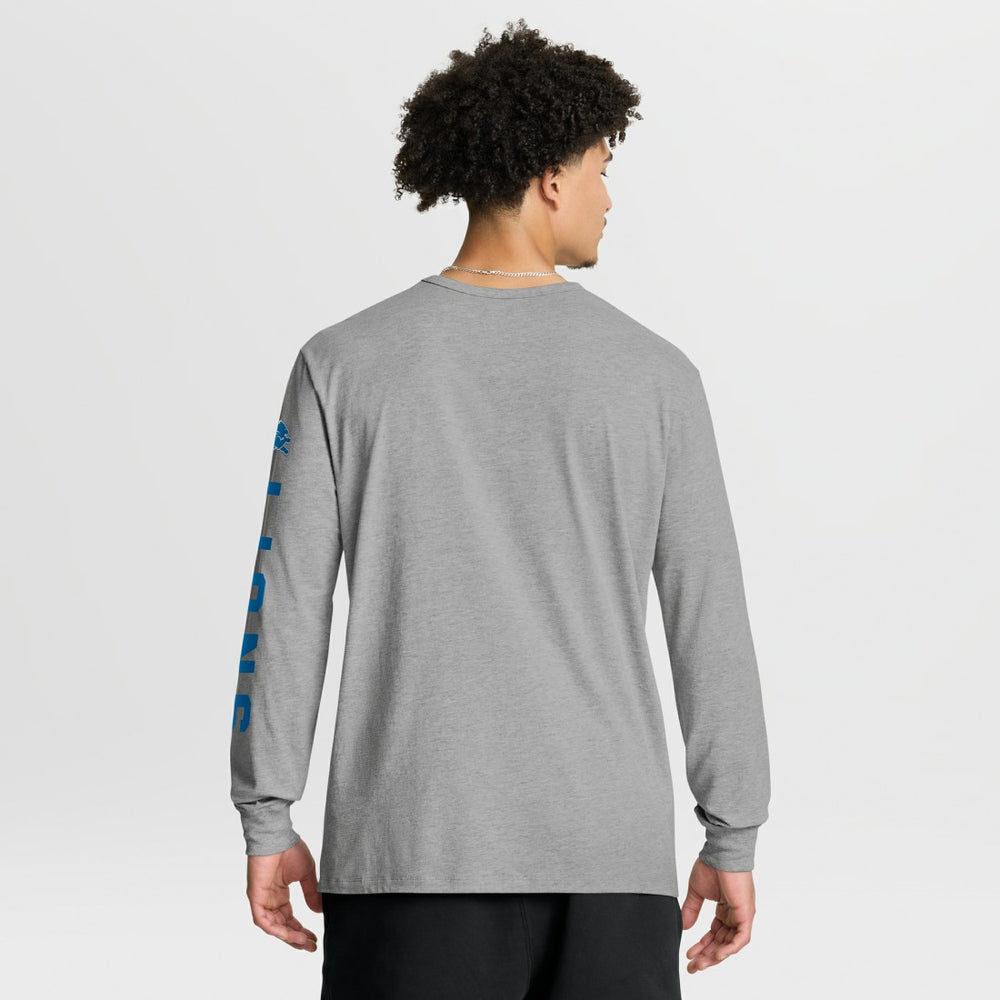 Fanatics Detroit Lions Hometown Sweep Legacy Long Sleeve T-Shirt Heather Gray