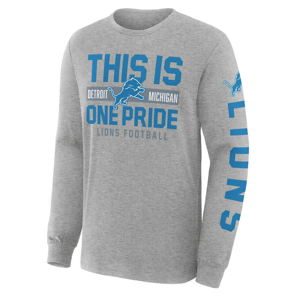 Fanatics Detroit Lions Hometown Sweep Legacy Long Sleeve T-Shirt Heather Gray