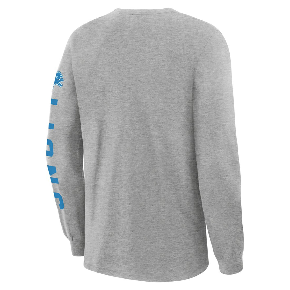 Fanatics Detroit Lions Hometown Sweep Legacy Long Sleeve T-Shirt Heather Gray