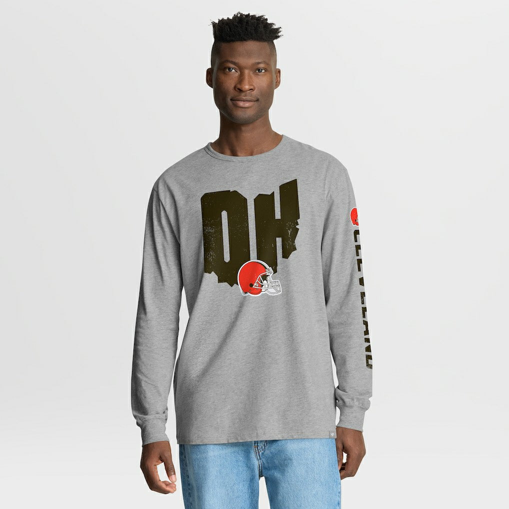 Fanatics Cleveland Browns Hometown Sweep Legacy Long Sleeve T-Shirt Heather Gray
