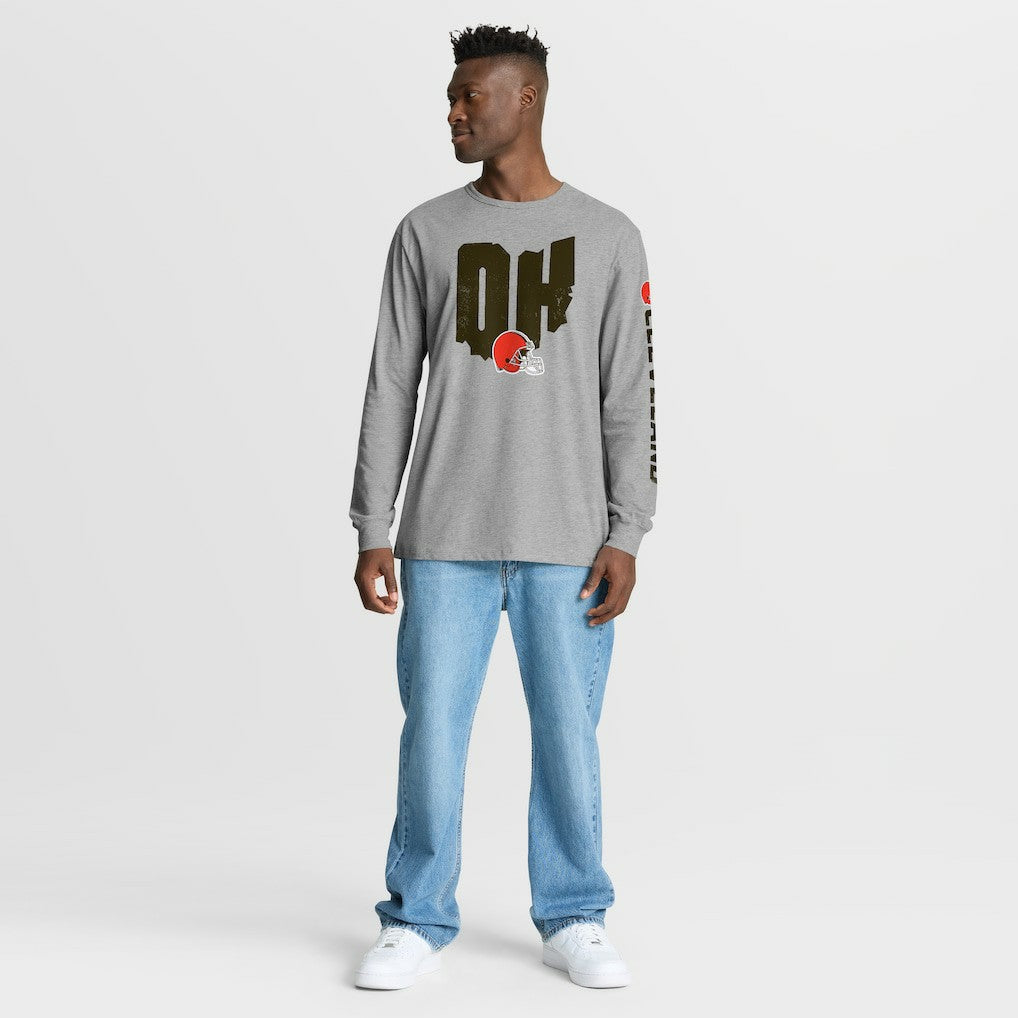 Fanatics Cleveland Browns Hometown Sweep Legacy Long Sleeve T-Shirt Heather Gray