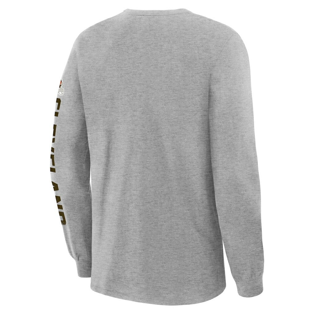 Fanatics Cleveland Browns Hometown Sweep Legacy Long Sleeve T-Shirt Heather Gray