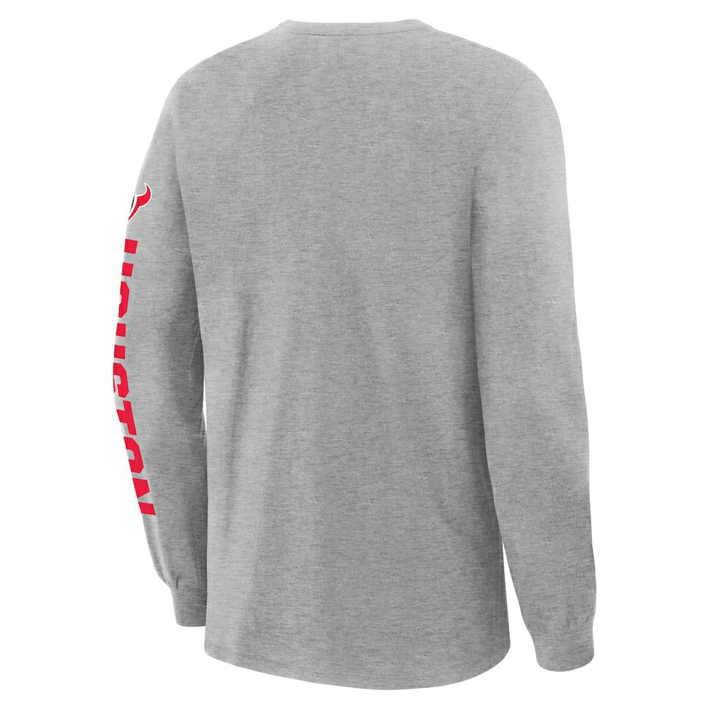 Fanatics Houston Texans Hometown Sweep Legacy Long Sleeve T-Shirt Heather Gray