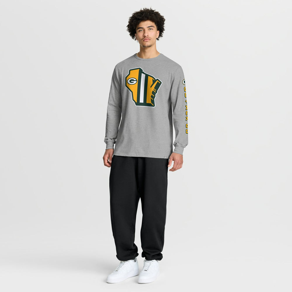 Fanatics Green Bay Packers Hometown Sweep Legacy Long Sleeve T-Shirt Heather Gray
