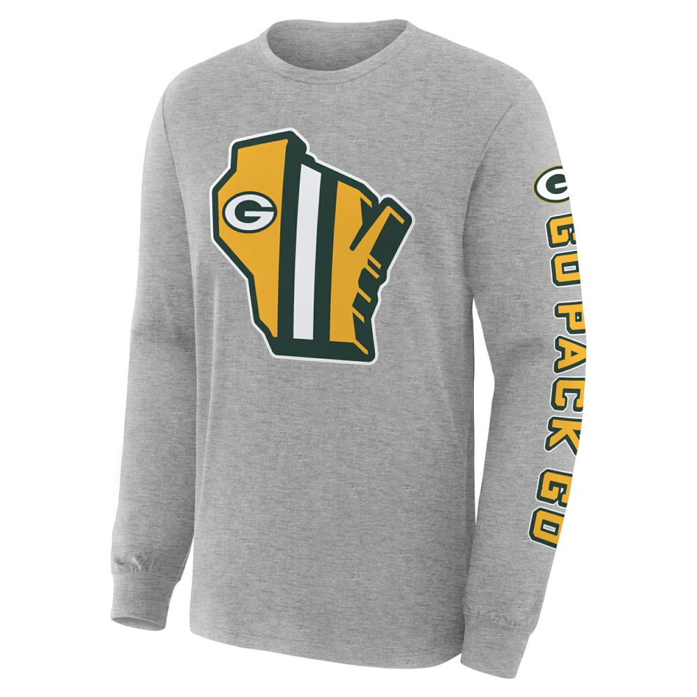 Fanatics Green Bay Packers Hometown Sweep Legacy Long Sleeve T-Shirt Heather Gray