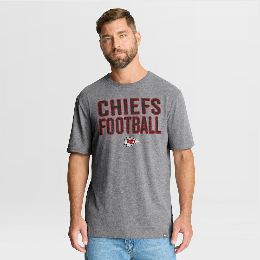 Fanatics Kansas City Chiefs First Down Tribute Tri-Blend T-Shirt Heather Gray