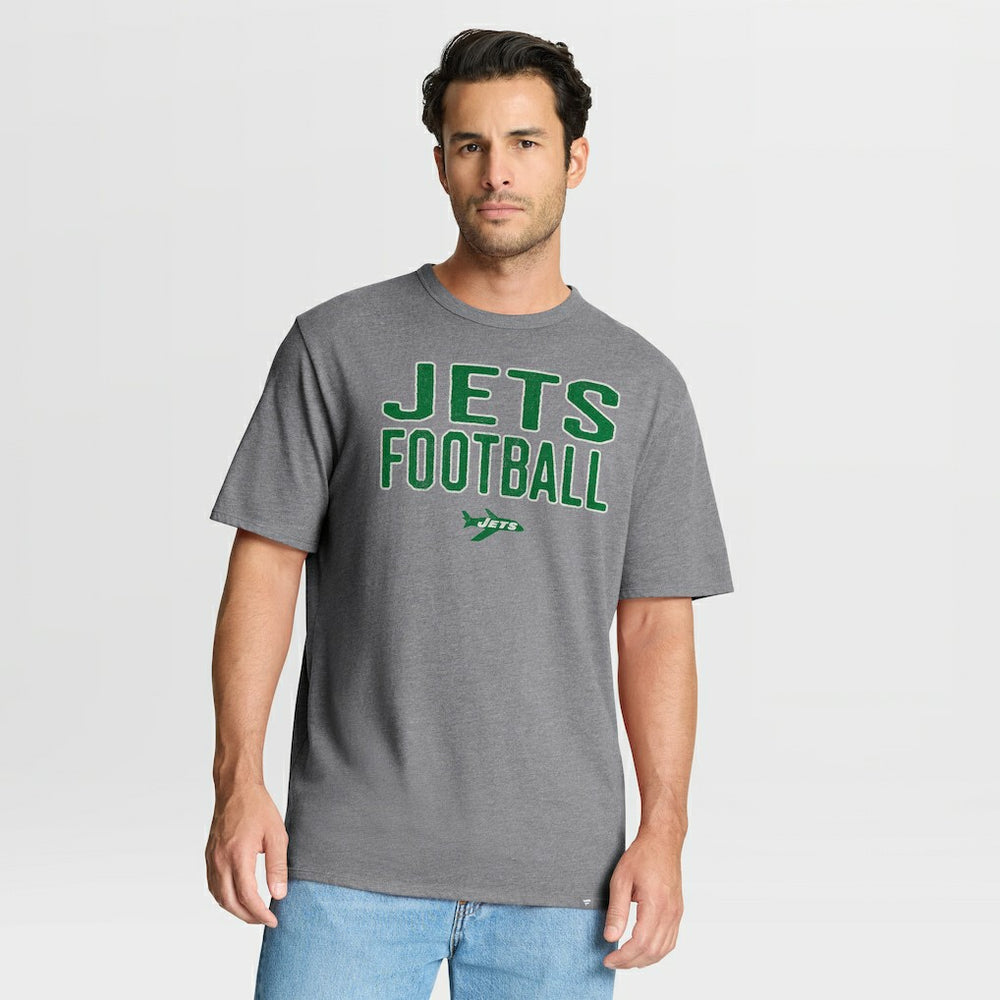 Fanatics New York Jets First Down Tribute Tri-Blend T-Shirt Heather Gray