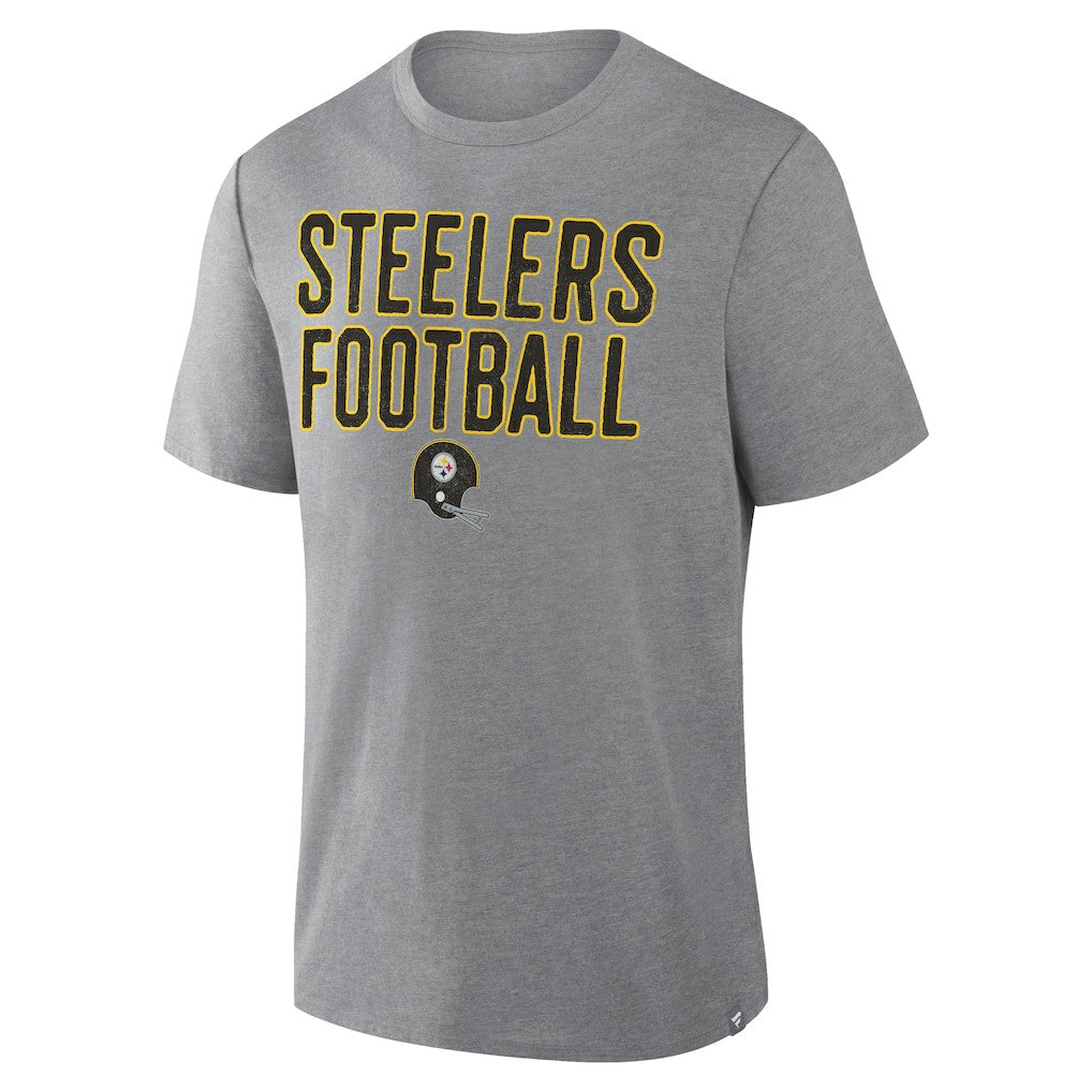 Fanatics Pittsburgh Steelers First Down Tribute Tri-Blend T-Shirt Heather Gray