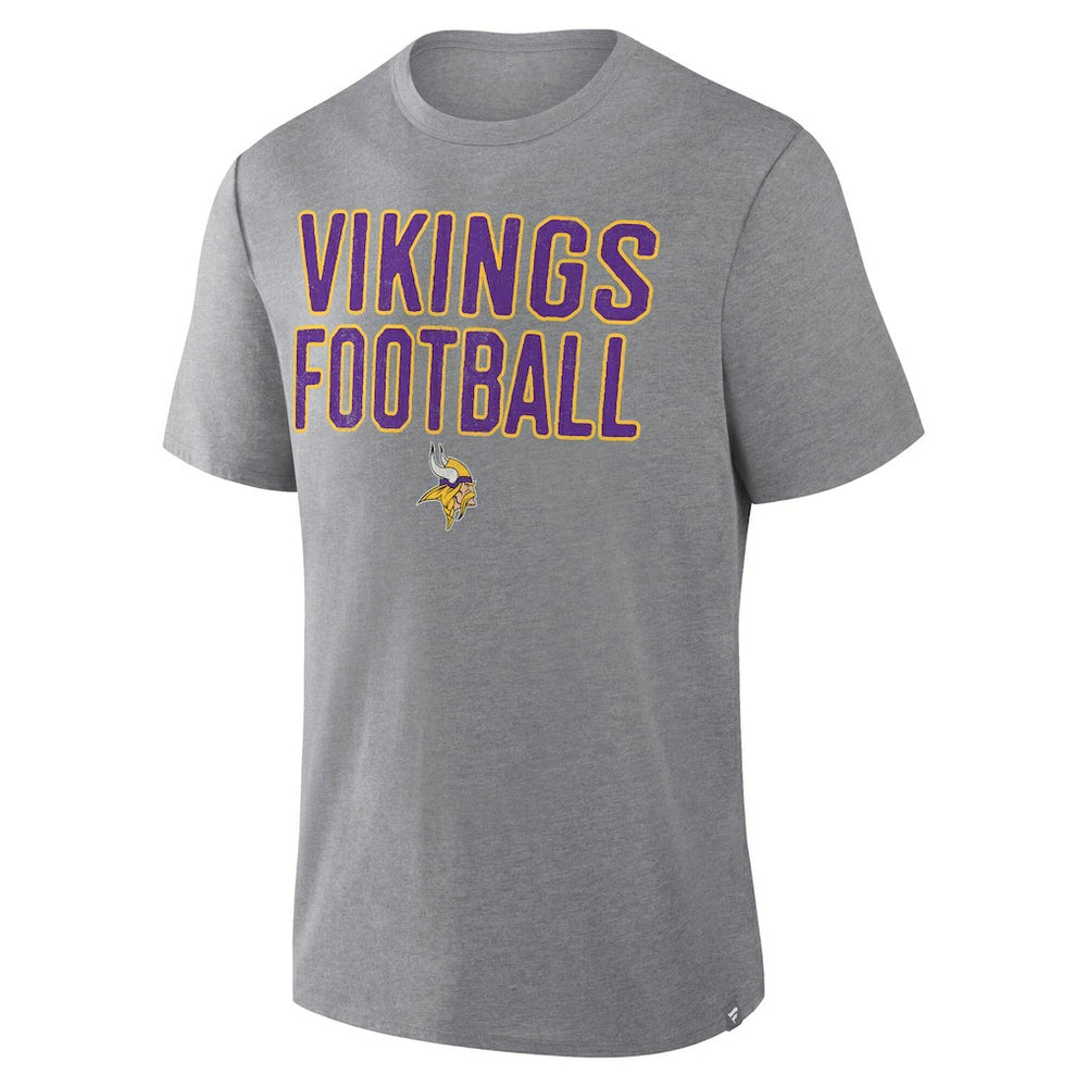 Fanatics Minnesota Vikings First Down Tribute Tri-Blend T-Shirt Heather Gray