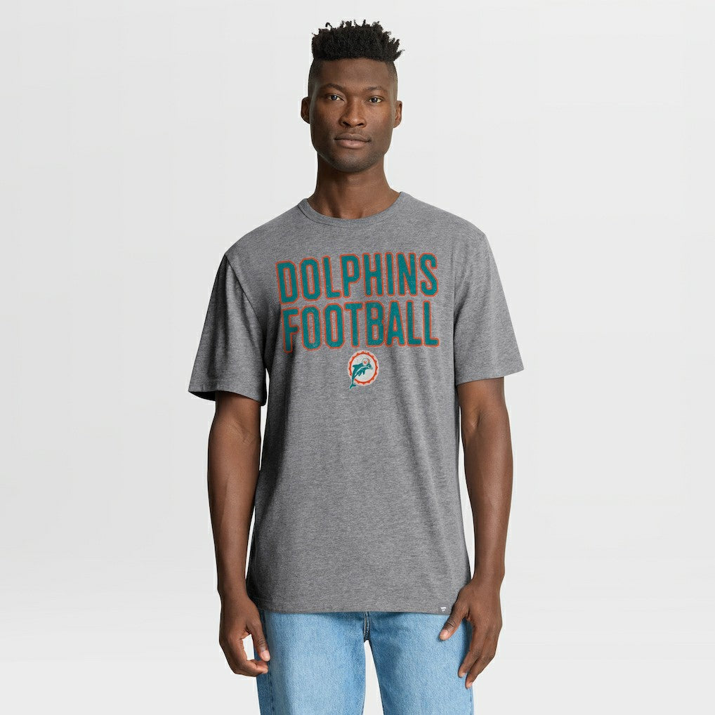 Fanatics Miami Dolphins First Down Tribute Tri-Blend T-Shirt Heather Gray