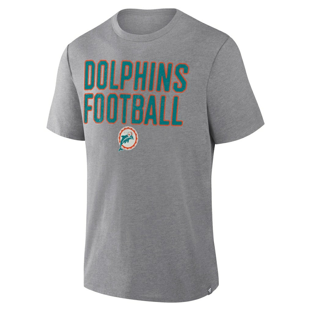 Fanatics Miami Dolphins First Down Tribute Tri-Blend T-Shirt Heather Gray