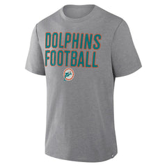 Fanatics Miami Dolphins First Down Tribute Tri-Blend T-Shirt Heather Gray
