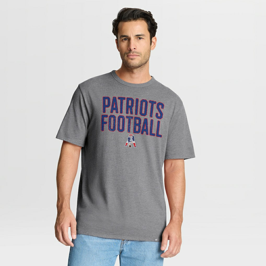 Fanatics New England Patriots First Down Tribute Tri-Blend T-Shirt Heather Gray