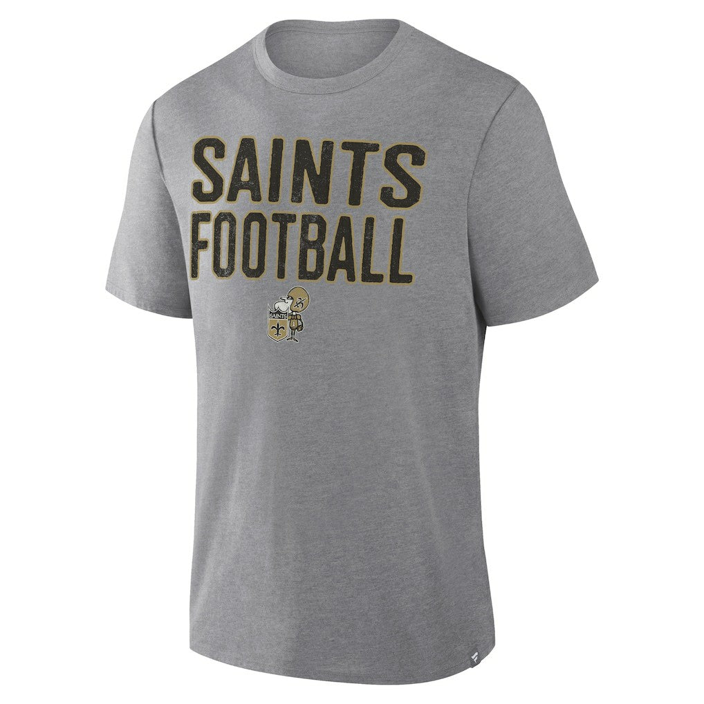 Fanatics New Orleans Saints First Down Tribute Tri-Blend T-Shirt Heather Gray
