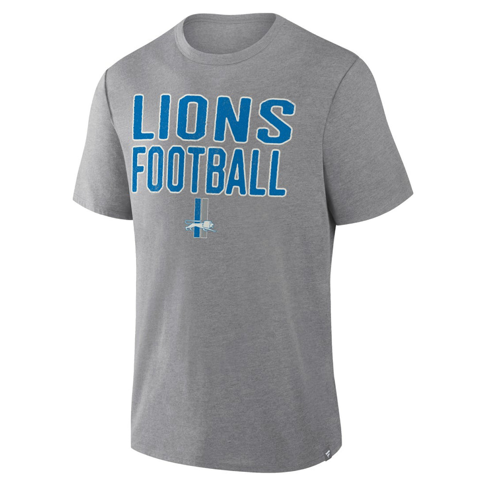 Fanatics Detroit Lions First Down Tribute Tri-Blend T-Shirt Heather Gray