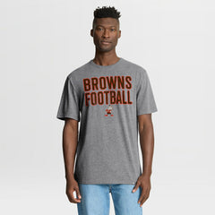 Fanatics Cleveland Browns First Down Tribute Tri-Blend T-Shirt Heather Gray