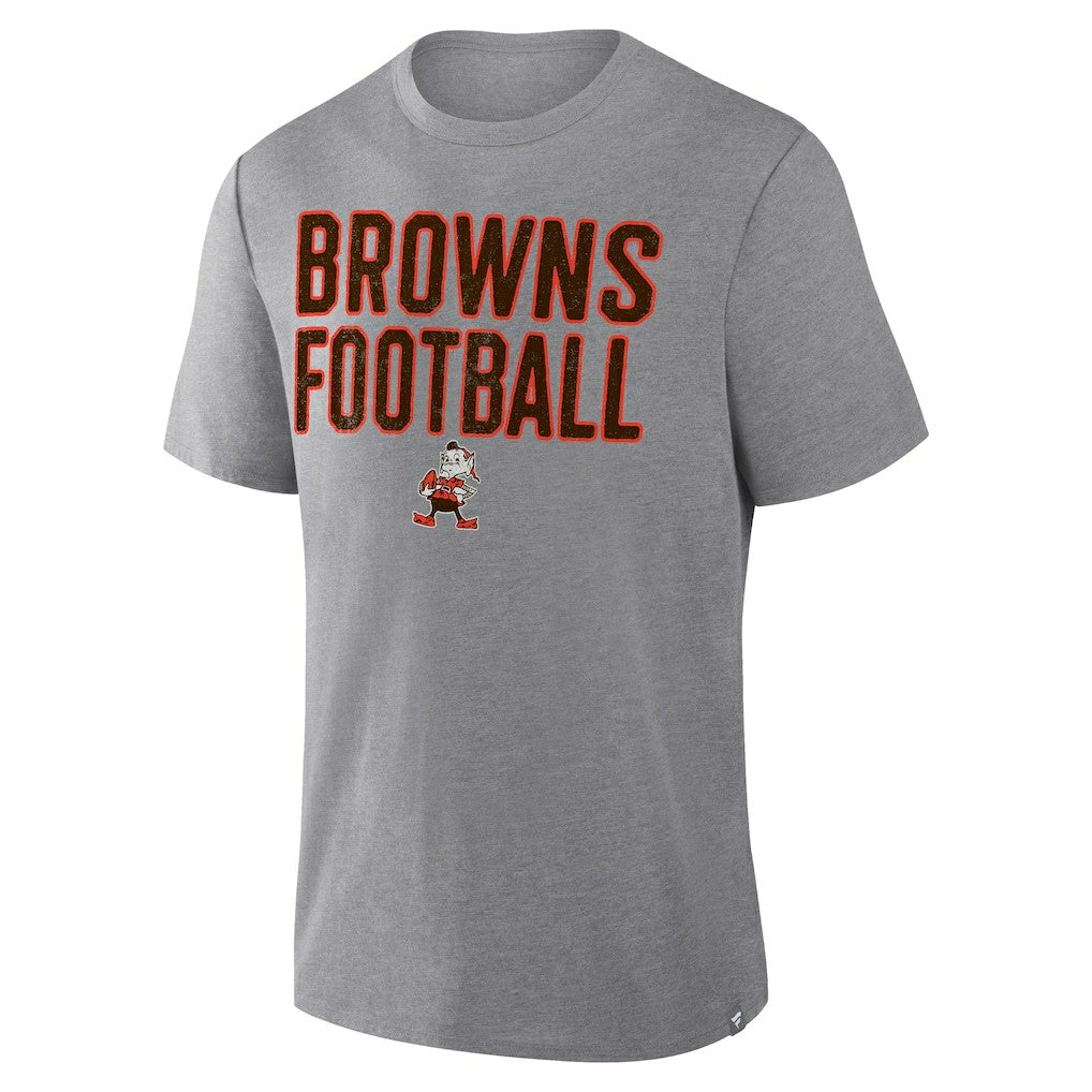 Fanatics Cleveland Browns First Down Tribute Tri-Blend T-Shirt Heather Gray