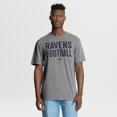 Fanatics Baltimore Ravens First Down Tribute Tri-Blend T-Shirt Heather Gray