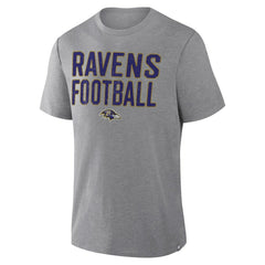 Fanatics Baltimore Ravens First Down Tribute Tri-Blend T-Shirt Heather Gray