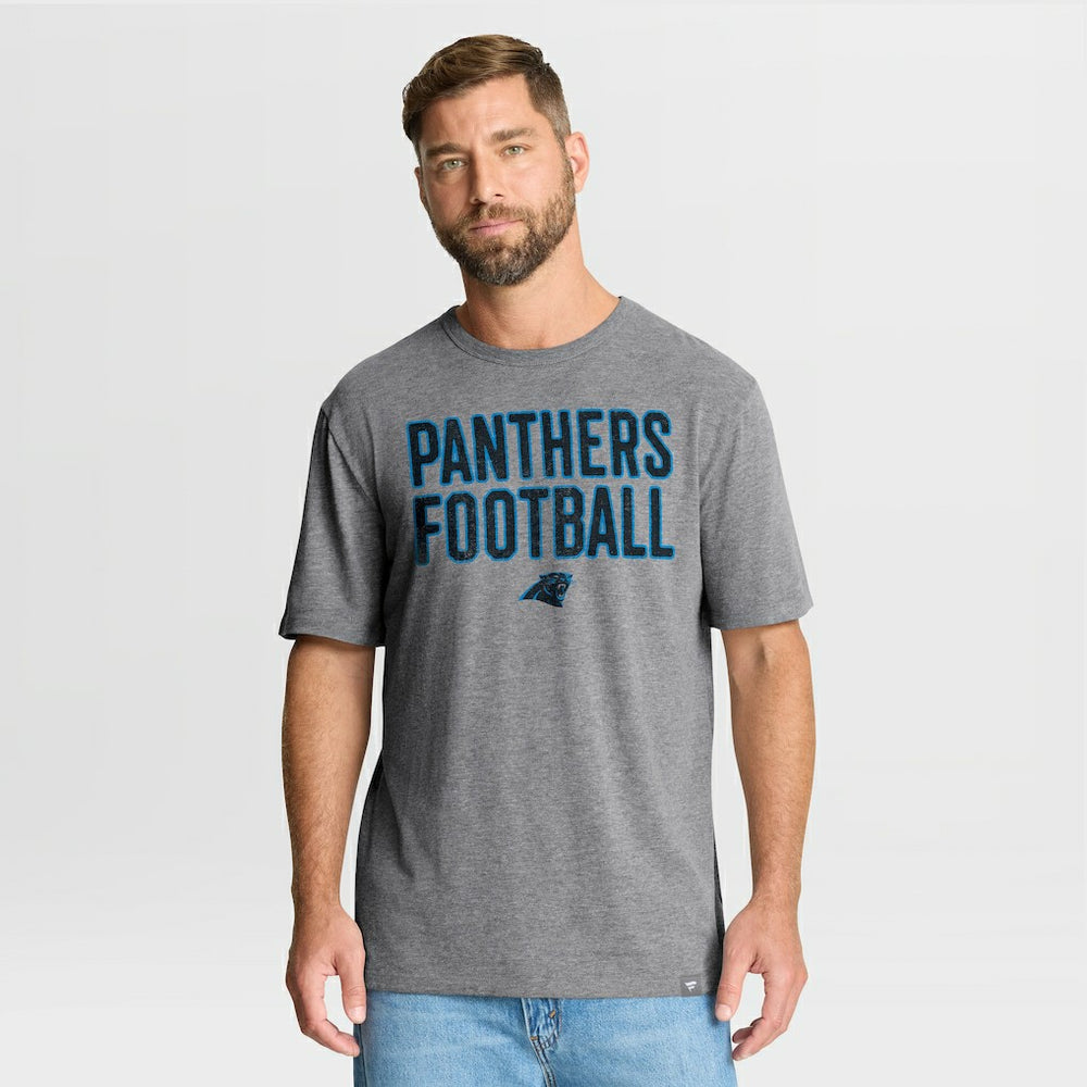 Fanatics Carolina Panthers First Down Tribute Tri-Blend T-Shirt Heather Gray