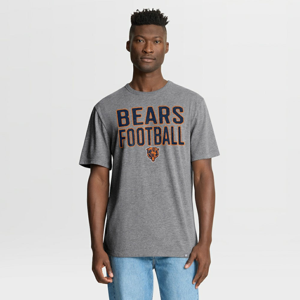 Fanatics Chicago Bears First Down Tribute Tri-Blend T-Shirt Heather Gray