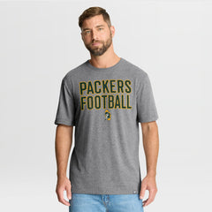 Fanatics Green Bay Packers First Down Tribute Tri-Blend T-Shirt Heather Gray