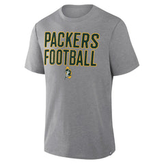 Fanatics Green Bay Packers First Down Tribute Tri-Blend T-Shirt Heather Gray