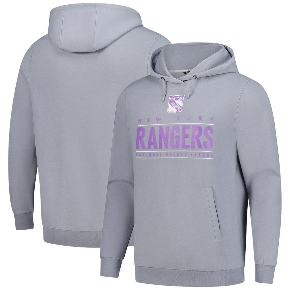 New York Rangers Levelwear Hockey Fights Cancer Pulsar Off Season Tri-Blend Pullover Hoodie - Gray - NHL 202464042