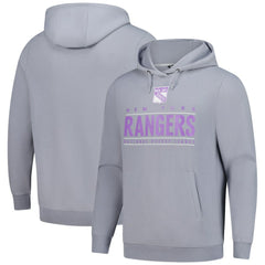 New York Rangers Levelwear Hockey Fights Cancer Pulsar Off Season Tri-Blend Pullover Hoodie - Gray - NHL 202464042