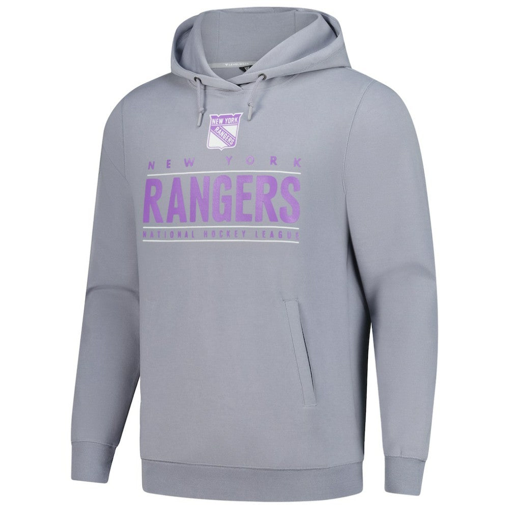 New York Rangers Levelwear Hockey Fights Cancer Pulsar Off Season Tri-Blend Pullover Hoodie - Gray - NHL 202464042