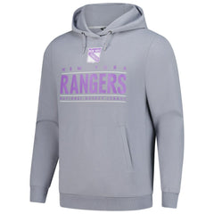 New York Rangers Levelwear Hockey Fights Cancer Pulsar Off Season Tri-Blend Pullover Hoodie - Gray - NHL 202464042