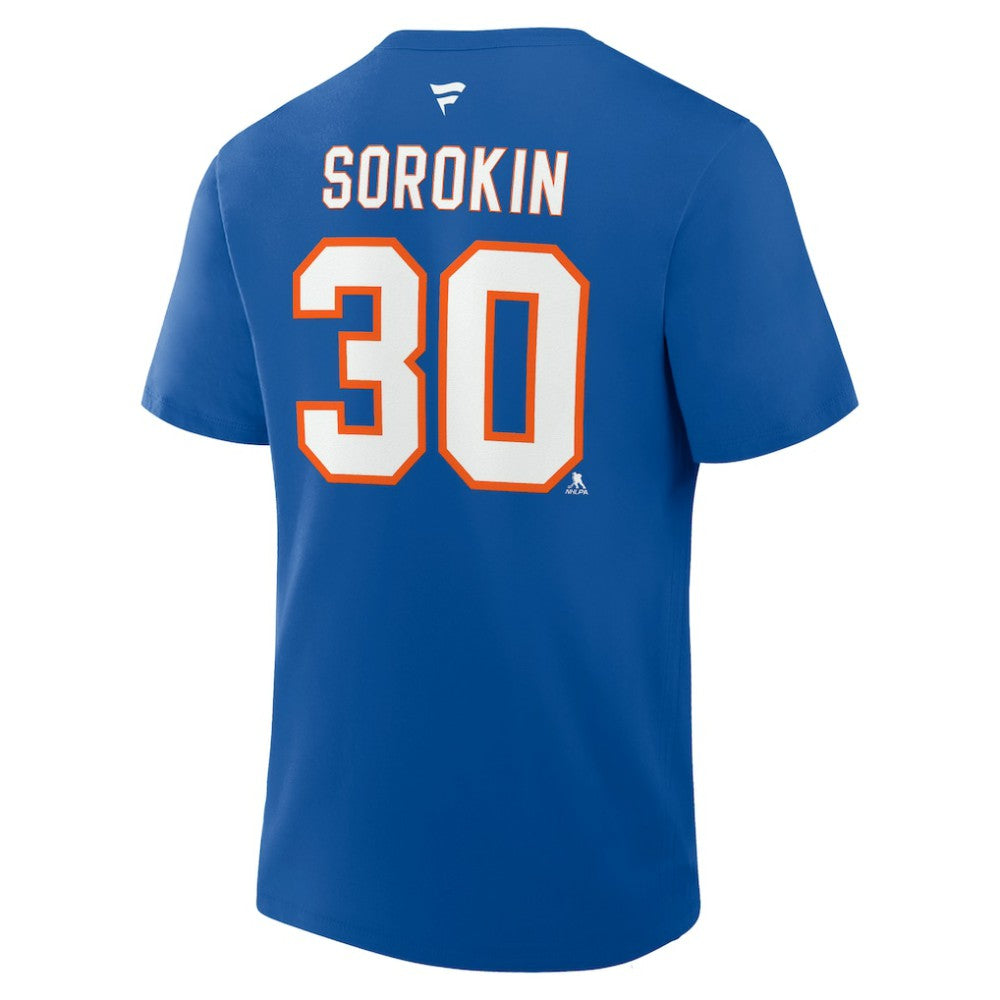 Ilya Sorokin New York Islanders Fanatics Authentic Stack Name & Number T-Shirt - Royal - NHL 202466712