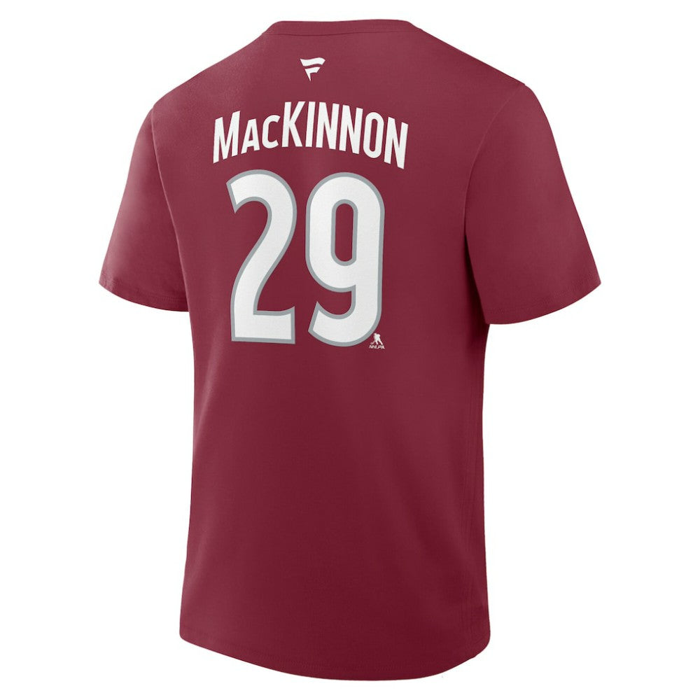 Nathan MacKinnon Colorado Avalanche Fanatics Authentic Stack Name & Number T-Shirt - Burgundy - NHL 202466729