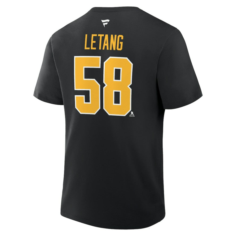 Kris Letang Pittsburgh Penguins Fanatics Authentic Stack Name & Number T-Shirt - Black - NHL 202466731