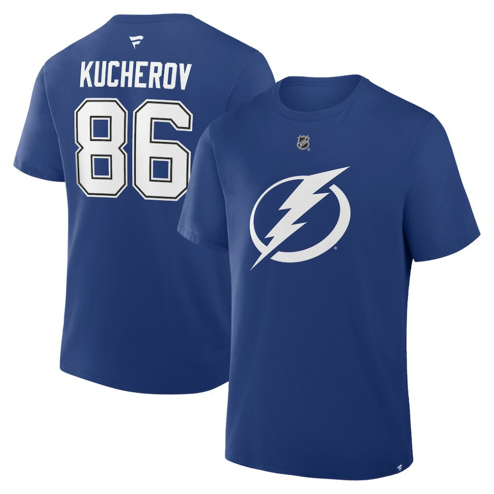 Nikita Kucherov Tampa Bay Lightning Fanatics Authentic Stack Name & Number T-Shirt - Blue - NHL 202466735