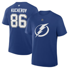 Nikita Kucherov Tampa Bay Lightning Fanatics Authentic Stack Name & Number T-Shirt - Blue - NHL 202466735