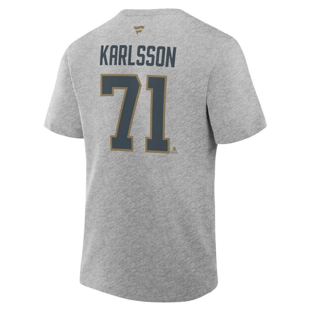 William Karlsson Vegas Golden Knights Fanatics Authentic Stack Name & Number T-Shirt - Heather Gray - NHL 202466750