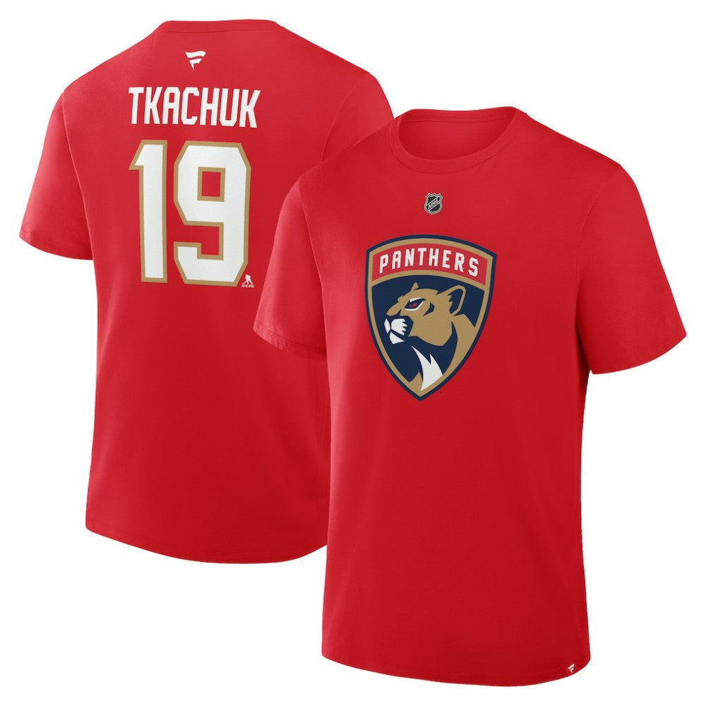 Matthew Tkachuk Florida Panthers Fanatics Authentic Stack Name & Number T-Shirt - Red - NHL 202466769