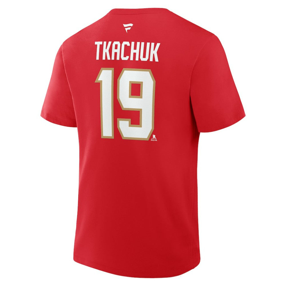 Matthew Tkachuk Florida Panthers Fanatics Authentic Stack Name & Number T-Shirt - Red - NHL 202466769