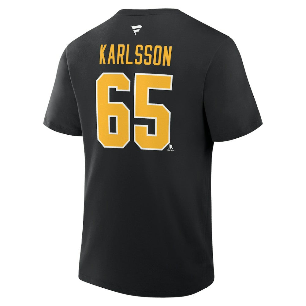 Erik Karlsson Pittsburgh Penguins Fanatics Authentic Stack Name & Number T-Shirt - Black - NHL 202466774