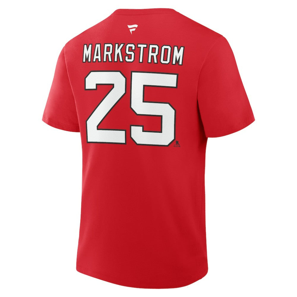 Jacob Markstrom New Jersey Devils Fanatics Authentic Stack Name & Number T-Shirt - Red - NHL 202466776