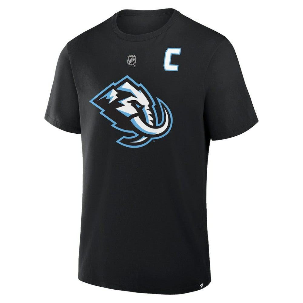 Clayton Keller Utah Mammoth Fanatics Authentic Stack Name & Number T-Shirt - Black - NHL 202466801