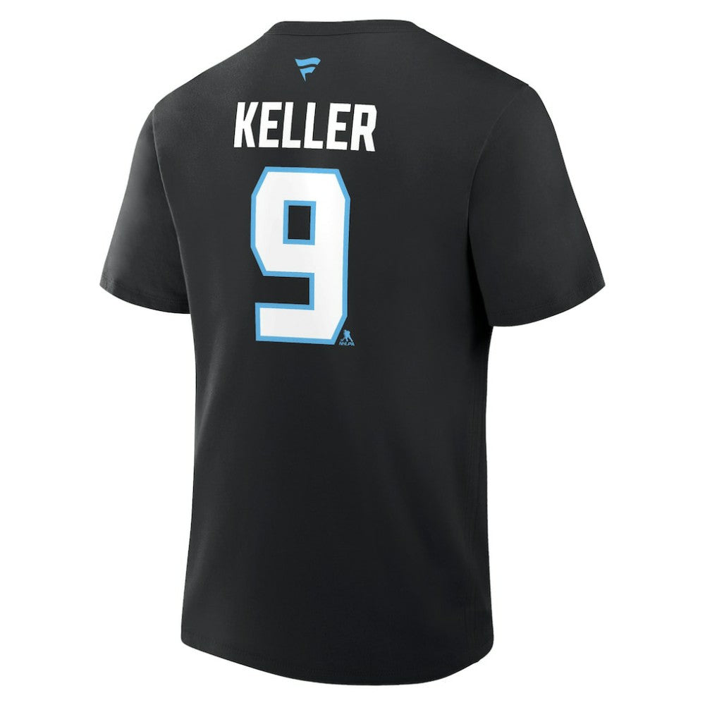 Clayton Keller Utah Mammoth Fanatics Authentic Stack Name & Number T-Shirt - Black - NHL 202466801