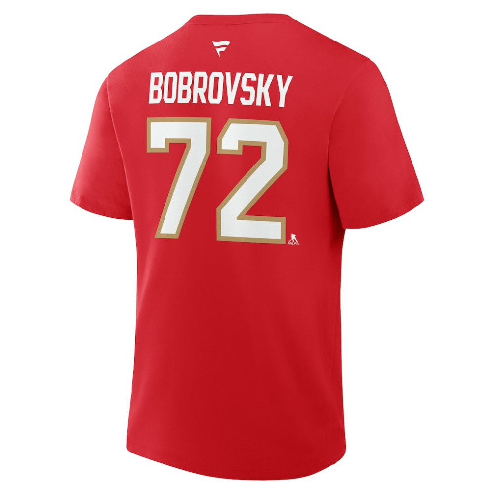 Sergei Bobrovsky Florida Panthers Fanatics Authentic Stack Name & Number T-Shirt - Red - NHL 202466806