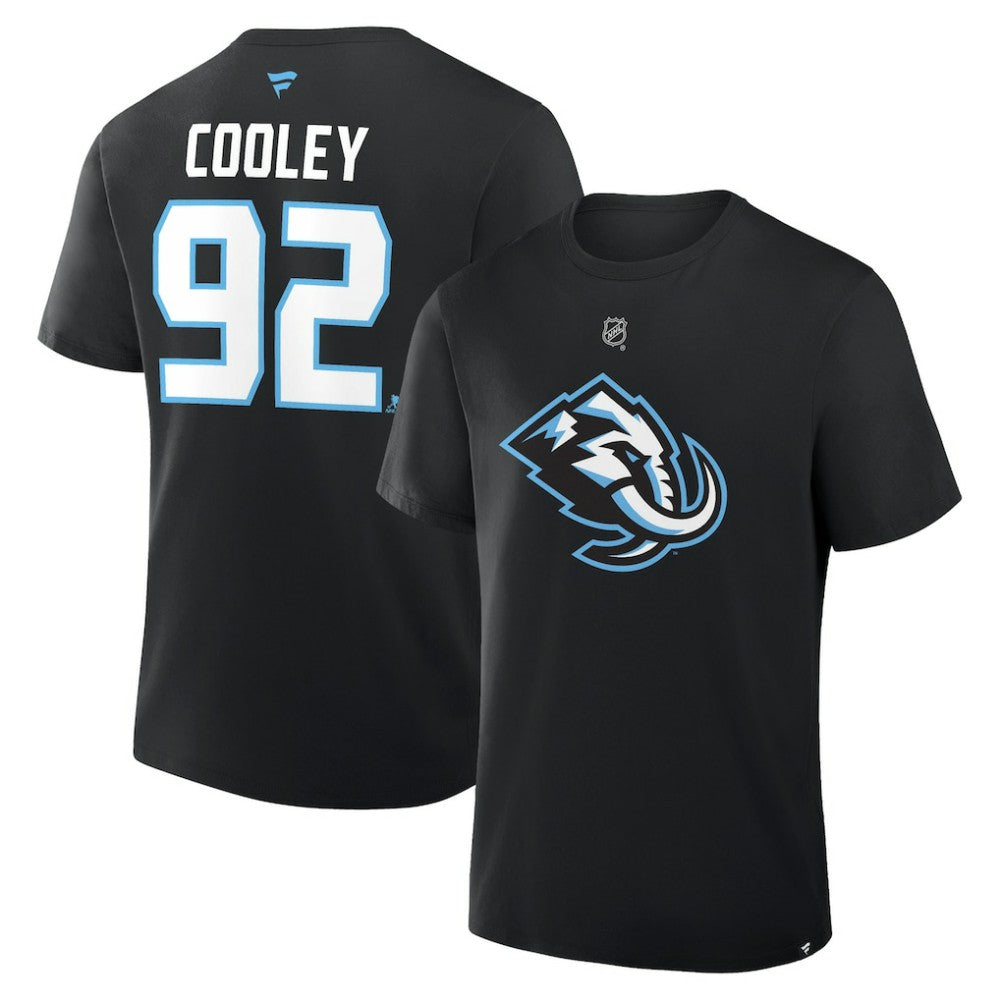 Logan Cooley Utah Mammoth Fanatics Authentic Stack Name & Number T-Shirt - Black - NHL 202466809